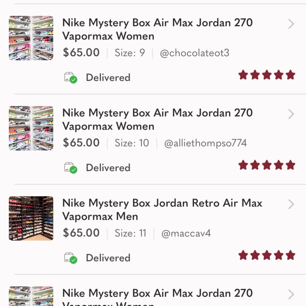 Nike Mystery Box Jordan Retro Air Max Vapormax Men - Picture 9 of 10